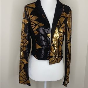 Black and gold long sleeve top